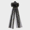 Glitter Star Bow Hair Clip - Black - 2 of 3