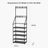 DOMETOUR 5 Tiers Shoe Rack Tall Shoe Organizer Space Saving Wide Shoe Rack for Closet Entryway Bedroom Black - 3 of 4