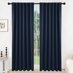 Deconovo 2-Panel 38"W Back Tab Blackout Curtains – Thermal Insulated - 1 of 4