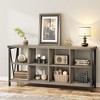 FinerFurnis 8-Cube Bookshelf, 62" Long 3 Tier Console Table, Industrial Storage Bookcase, Freestanding Open Book Shelves for Bedroom - 2 of 4