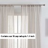 HLC.ME Penelope Faux Linen Textured Privacy Sheer Light Filtering Rod Pocket Curtains Panels, Set of 2 - 3 of 4