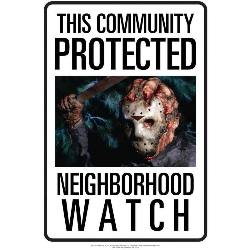 NMR Distribution Friday The 13th Jason Neighborhood Watch Tin Sign, 1 of 2