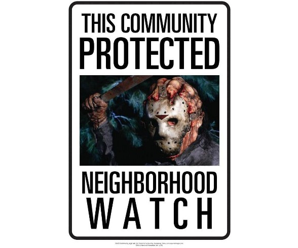 NMR Distribution Friday The 13th Jason Neighborhood Watch Tin Sign