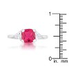 Slickblue Sleek 1.8ct CZ Classic Statement Ring, Cushion Cut Center & Trillion Accents, Multiple Color Option, Sizes 5-10 - 3 of 4