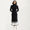 Anna-Kaci Women's Long Sleeve Ribbed Knit Midi Dress with Contrast Hem Stripe Design - 2 of 4