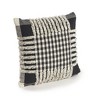 HomeRoots Set of Two Black and Ivory Plaid Cotton Throw Pillow With Fringe - 4 of 4