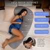 Pharmedoc Pregnancy Pillows J-shape Full Body Maternity Pillow, Grey Cooling Cover - 2 of 4
