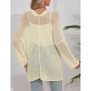Coolmee Women Crochet Lightweight Cardigan Open Front Long Sleeve Below Hip Hollow Out Cardigans - 2 of 4