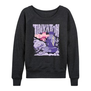 Women's - Pokémon - Tinkaton Slam Lightweight French Terry Wide Neck Long Sleeve Graphic Shirt - 1 of 4