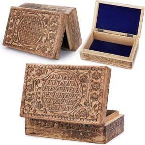 Hand Carved Wooden Keepsake Box, Elegant Vintage Memory Storage Box for Jewelry and Valuables, Gift for All Occasions - 1 of 4