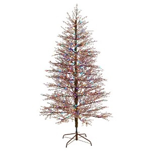 Nearly Natural 7' Frosted Berry Twig Prelit LED Multi Color Gumball Lights Artificial Christmas Tree - 1 of 1