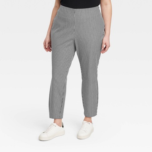 Women's High-rise Slim Fit Effortless Pintuck Ankle Pants - A New Day™  Off-white 2 : Target