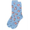 Memoi Women's Flying Pigs Bamboo Crew Socks Light Blue 9-11 - 3 of 3