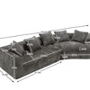 Stylish Boucle Apartment Sofa: 3-Seater with Distinctive Double Seat and Corner Construction - 4 of 4