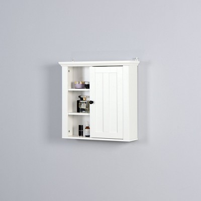 Lirago White Wall-Mounted Bathroom Cabinet with Door-Slim Storage for Small Spaces 20.86"Lx5.71"Wx20"H