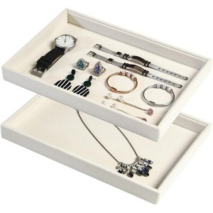 2-Piece Stackable 24-Grid Jewelry Organizer Tray Set for Multiple Jewelry Types - 1 of 4
