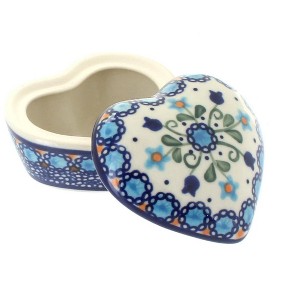 Blue Rose Polish Pottery 125 Vena Small Heart Box - 1 of 1