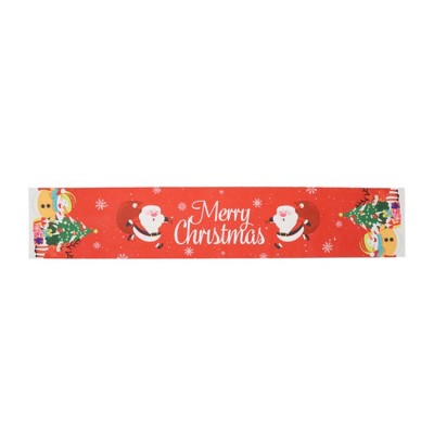 Unique Bargains Christmas Table Runner Polyester Red White Green 71x14 Inch 1Pc