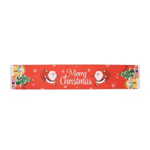 Unique Bargains Christmas Table Runner Polyester Red White Green 71x14 Inch 1Pc - 1 of 4
