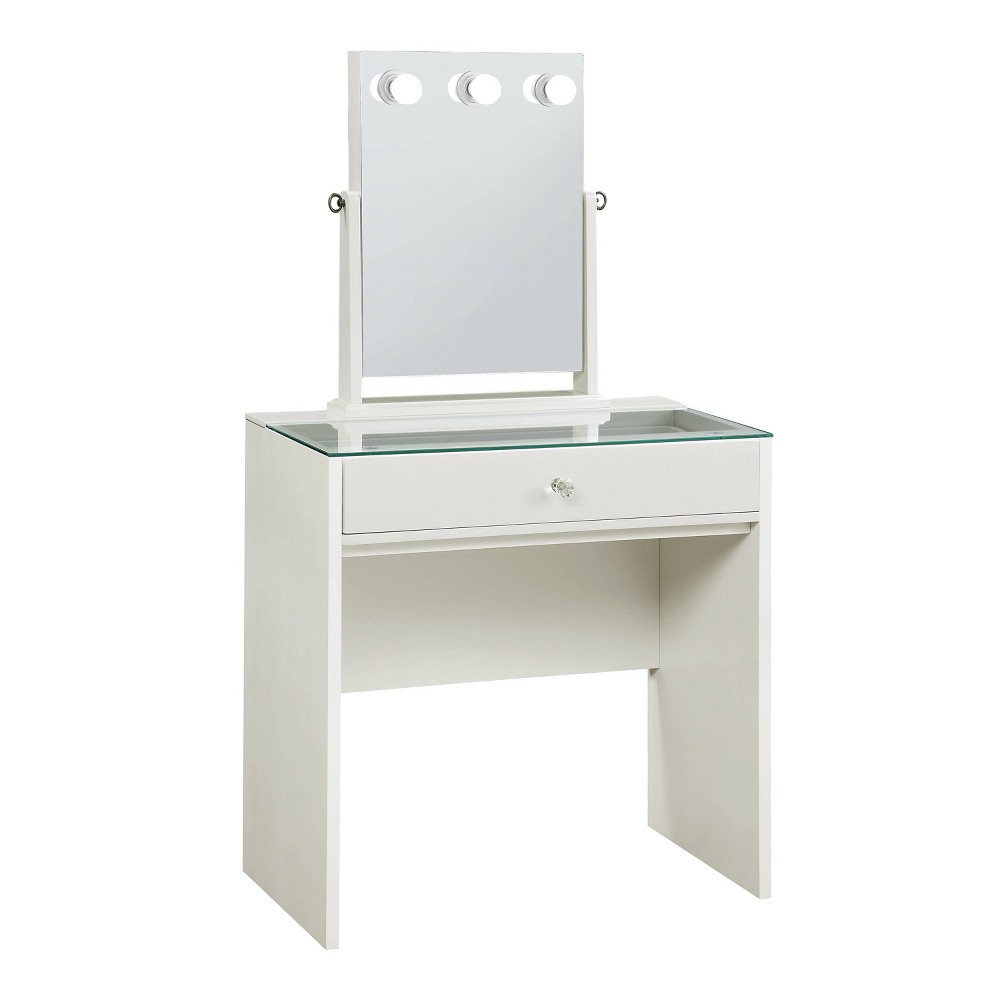 Photos - Bedroom Set 24/7 Shop At Home Frosthaven Makeup Vanity Table with Adjustable Mirror Se