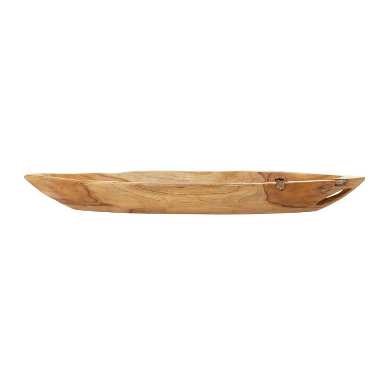 5&#34; x 28&#34; Canoe Shaped Teak Wood Bowl Natural - Olivia &#38; May, 1 of 11