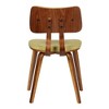Armen Living,Jaguar Mid-Century Dining Chair in Walnut Wood and Green Fabric - 4 of 4