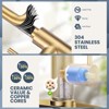 WOWOW Single Handle Pull Down Sprayer Kitchen Faucet with Dishwasher Air Gap 2 or 4 Hole in Brushed Nickel - 4 of 4
