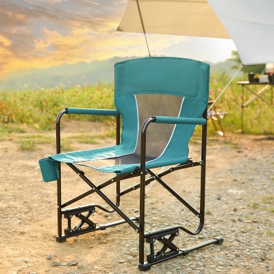 ALEXOUN Outdoor Camping Lounge Chair Portable Folding Chair with Solid,Durable Armrests,Drink Holder & Comfortable,Backrest 250 lbs Capacity