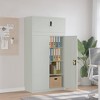 vidaXL Gray Steel File Cabinet - Lockable Storage Filing Cabinet with Adjustable Shelves for Office Organization - 2 of 4