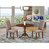 3-Piece Mahogany Finish Solid Wood Top Button Tufted Dining Room Set  (Seats-4) - 2 of 4