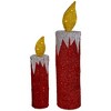 Northlight LED Lighted Candles Outdoor Christmas Decorations - 22.75" - Red - Set of 2 - image 3 of 4