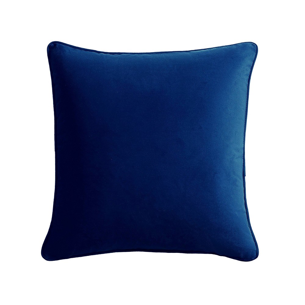 Photos - Pillow 18"x18" Solid Velvet Square Throw  Navy Blue - Crescent & Starlight