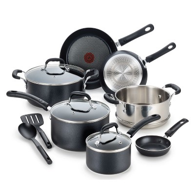 T-fal 12 Piece Nonstick Cookware Set, Experience, Black