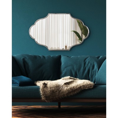 Rowla Scalloped Silver Stainless Steel Wall Mirror