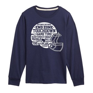 Boys' - Instant Message - Football Helmet Phrases Long Sleeve Graphic T-Shirt - 1 of 4