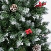 National Tree Company First Traditions Flocked Artificial Christmas Tree with Hinged Branches, Pinecones and Red Berries - 3 of 4