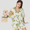 Anna-Kaci Lounge Women's Floral Print Pajama Set with Button-Up Short Sleeve Top and Matching Shorts - 4 of 4