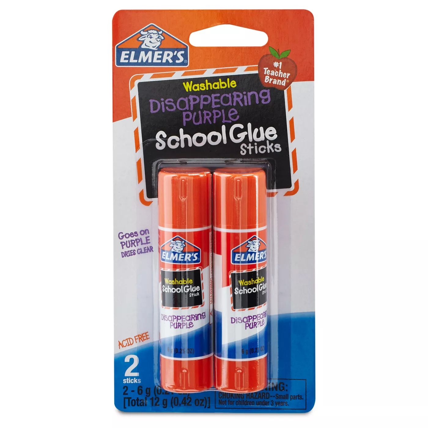 Elmer's 2ct Washable Glue Sticks Disappearing Purple - image 1 of 6