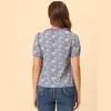 Allegra K Women's Floral Peasant Square Neck Contrast Frill Trim Chiffon Blouse - 3 of 4
