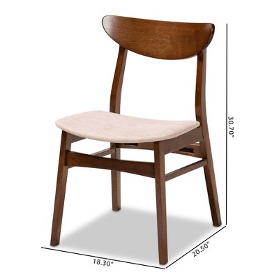 Set of 4 Light Beige Cane and Wood Dining Chairs
