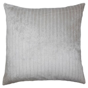 Silver Stripe Square Throw Pillow (18"x18") - The Pillow Collection: Espresso, Feather Fill, Reversible, Zippered - 1 of 3