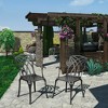 Costway Set of 4 Cast Aluminum Dining Chairs Durable Solid Construction W/Armrest Black - 3 of 4