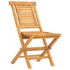 vidaXL Folding Patio Chairs, Solid Teak Wood, Classic Slatted Design, Comfortable Backrest - 3 of 4