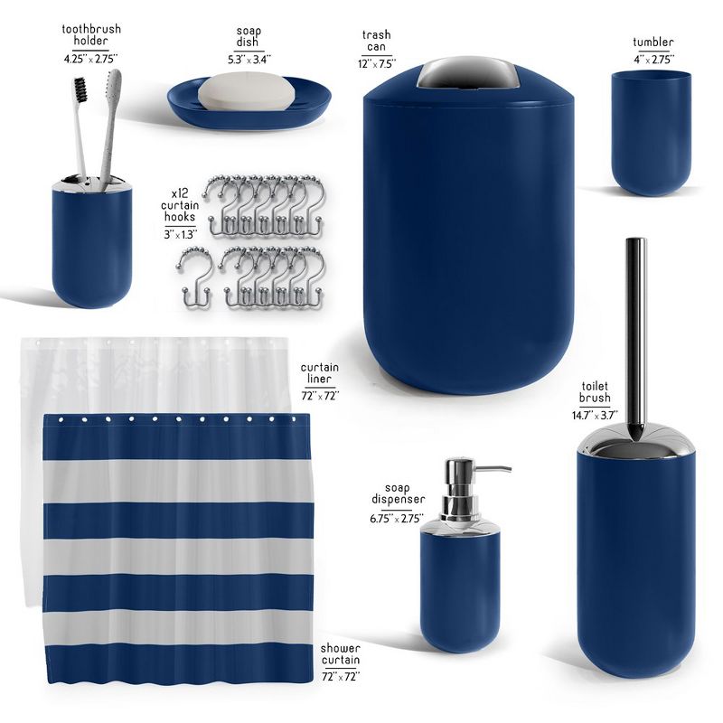 Nestl 20 Piece Complete Bathroom Accessories Set with Shower Curtain and More, 2 of 8