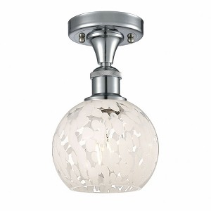 White Mouchette - 1 Light Semi-Flush Mount In Modern Style-9.25 Inches Tall and 6 Inches Wide - 1 of 1