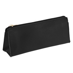 Unique Bargains Faux Leather Zipper Pencil Case - 1 of 4