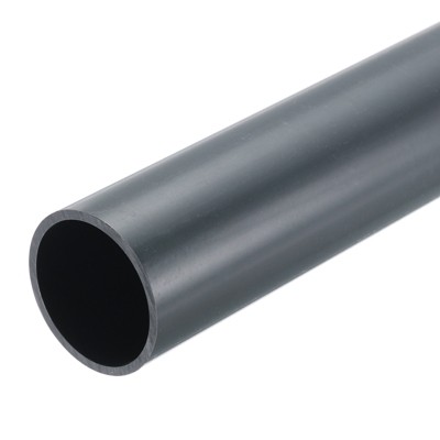 Unique Bargains Water Plumb DIY Crafts High Impact Rigid Round Pipes 8" Length ID 1.35" OD 1.5" Dark Grey