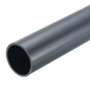 Unique Bargains Water Plumb DIY Crafts High Impact Rigid Round Pipes 8" Length ID 1.35" OD 1.5" Dark Grey - 1 of 4