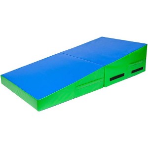 Matladin 48"x24"x14" Tumbling Incline Mat - Folding Gymnastics Cheese Wedge Mat for Kids, Girls Home Training - 1 of 2