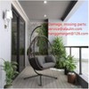 ALAULM Egg Swing Chair Indoor Outdoor Patio Wicker Rattan Hanging Egg Chair with Stand, Hammock Swing with Cushioned Headrest, 350LB Capacity - 4 of 4